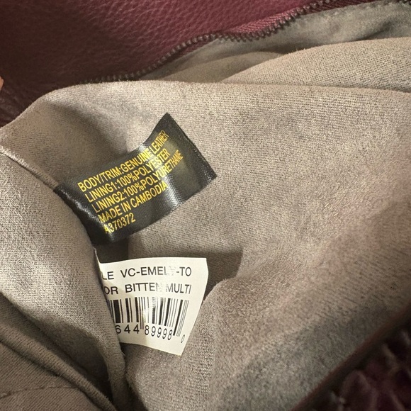 Vince Camuto Burgundy Snake Print Shoulder Bag - Picture 2 of 12